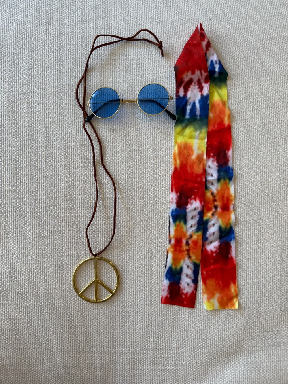 Men's Spirit Halloween Groovy Vest Hippie Costume Round Blue Lens Sunglasses - Picture 3 of 8